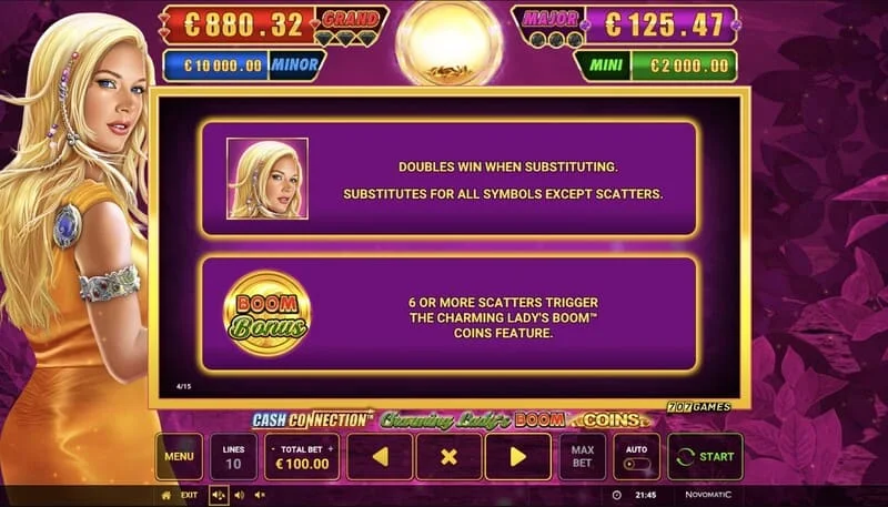 Cash Connection - Charming Lady's Boom Coins - старт на рунд Boom Coins на мрежа 7x5