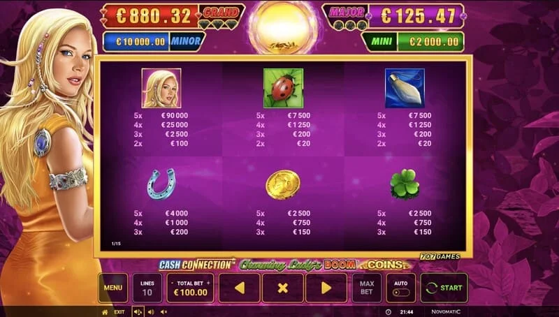 Cash Connection - Charming Lady's Boom Coins - мини-игра Boom Spins на разширена мрежа