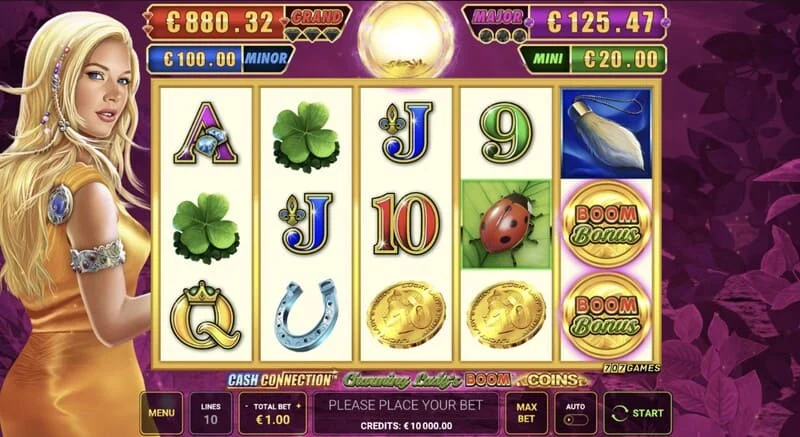 Cash Connection - Charming Lady's Boom Coins - мрежа 5x3 със символи на късмета
